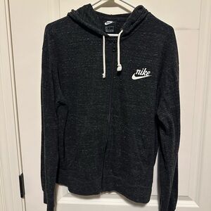 Women’s Nike Full Zip Hoodie Gray Lightweight Large Zipper Pockets